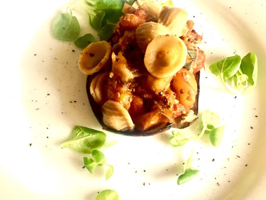 Orecchiette in guscio di melanzane