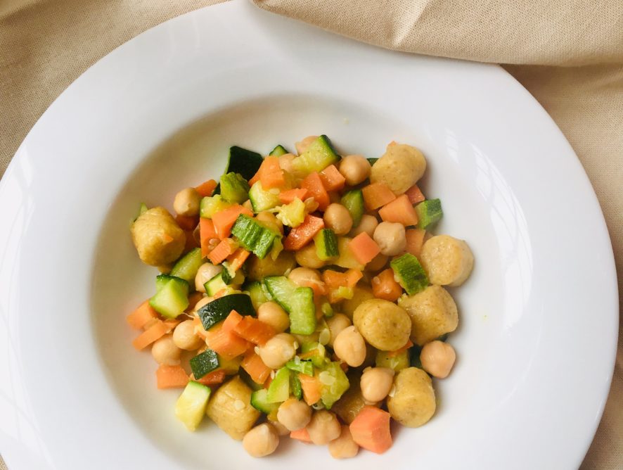 Gnocchi di ceci con verdure