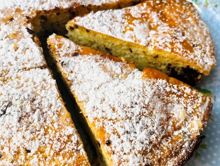 Torta ricotta e cioccolato senza burro, senza zucchero e senza glutine