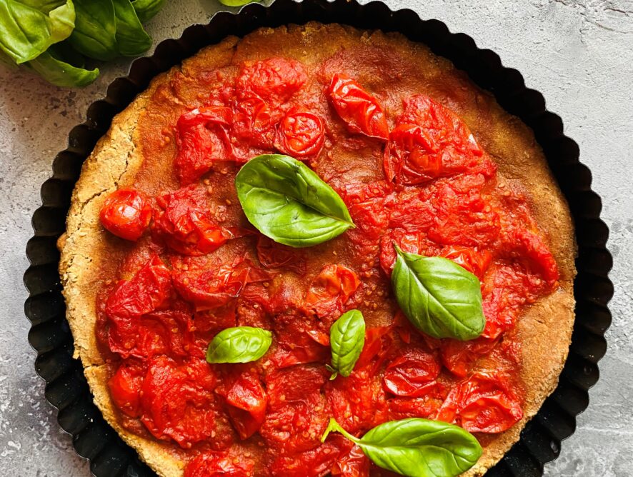 Torta salata scamorza e pomodoro senza lievito