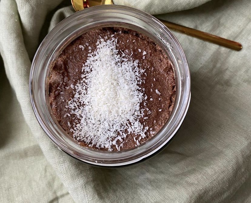 Mousse al cioccolato e cocco senza lattosio